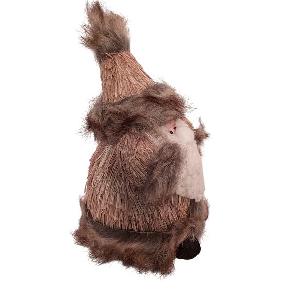 Gnome St Nicholas/Santa Straw with Faux Fur, Unique Christmas Decoration - Picture 2 of 8